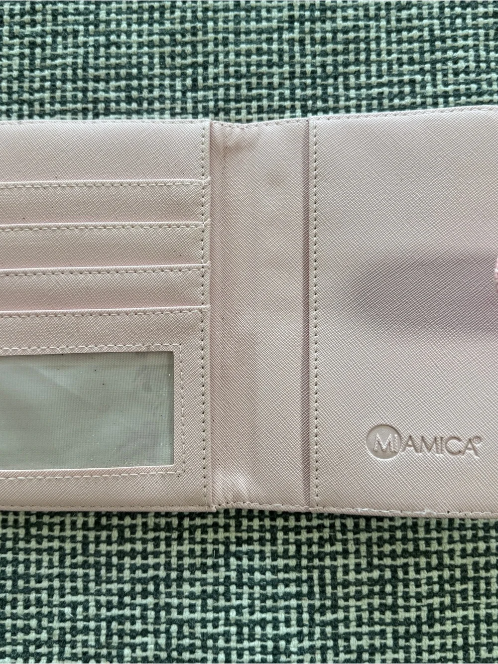 Pink Woven Passport Holder with Snap Closure